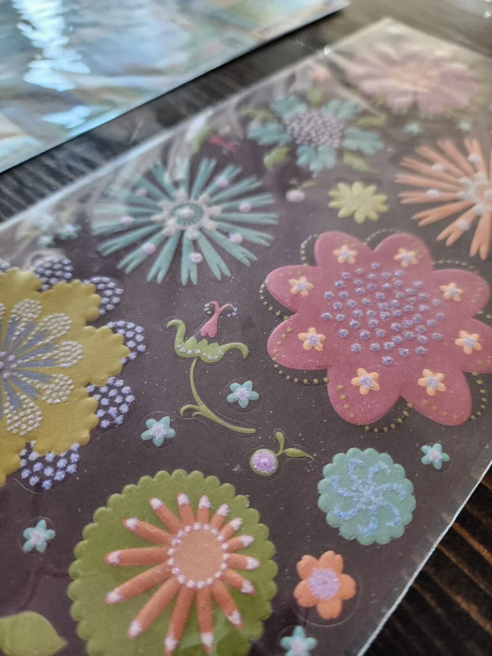 Scrapbooking Stickers - Flowers Groovy Jumbo Sheets - K&Co Lot New Retired #22